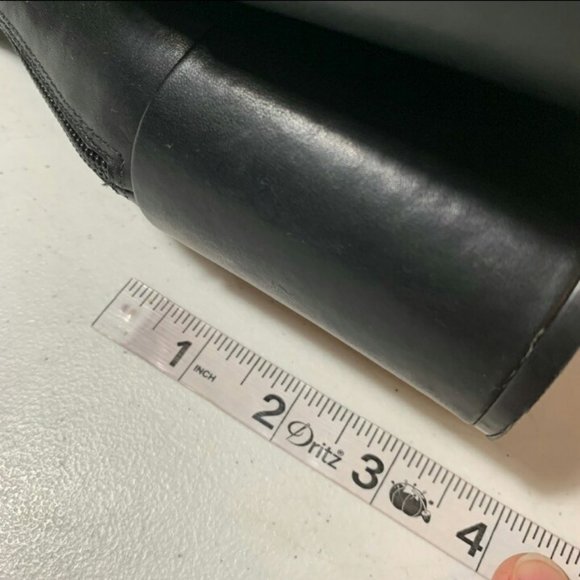 BLOCCO 5 BLACK LEATHER BOOTS GROMMETS Womens 38 / 7.5 - 8 goth witchy office - Picture 6 of 9